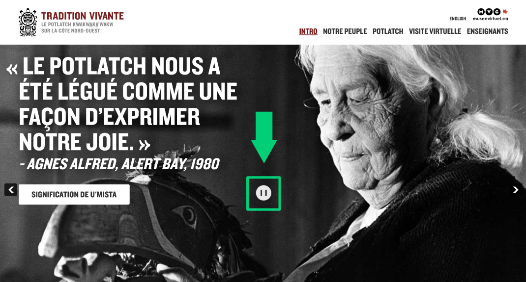 Capture d'écran avec flèche pointant vers l'exemple décrit ci-dessous.