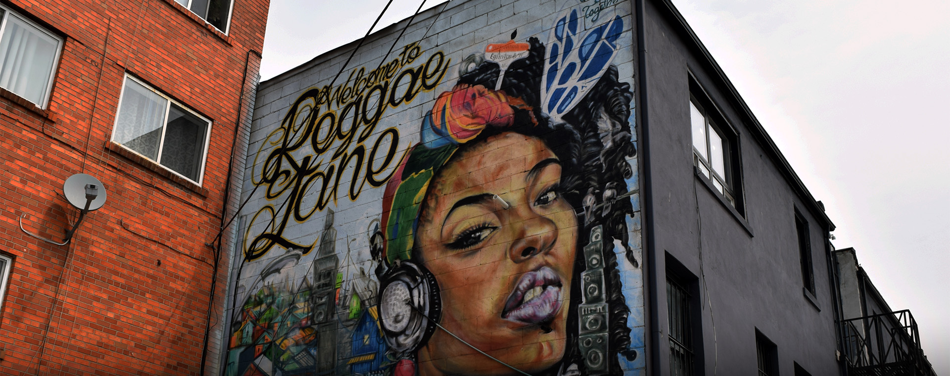 A mural in Toronto's Reggae Lane entitled 